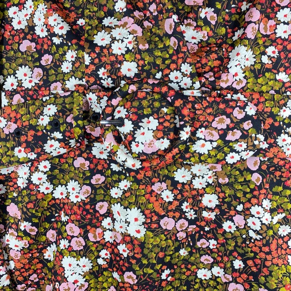 & Other Stories Extra Puff Sleeves Mini Dress Floral Pink Black Size 0 NWT - Picture 7 of 13